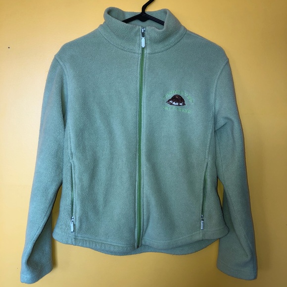 light green “monterey bay california” fuzzy zip up - Picture 1 of 6